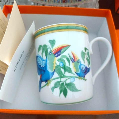 hermes toucan mug|HERMES TOUCANS BIRDS Coffee Tea MUG Cup France .